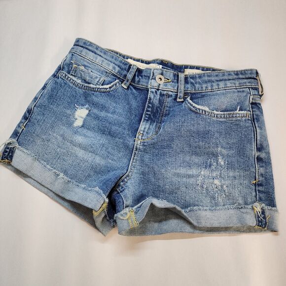 Pilcro Slim Boyfriend Denim Shorts Size 25" Roll Up Mid Rise Anthropologie - Picture 1 of 12